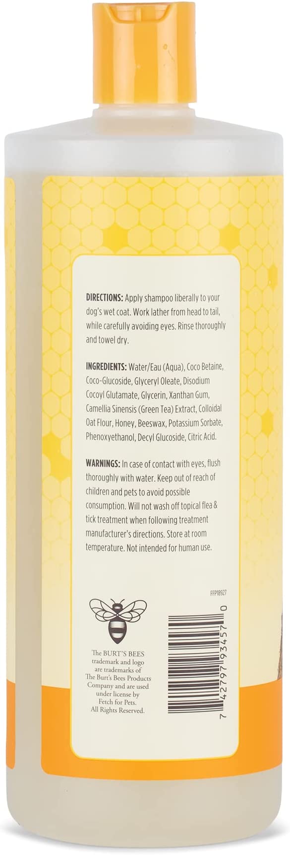 Burt's Bees for Dogs Natural Oatmeal Shampoo with Colloidal Oat Flour and Honey - Image 3