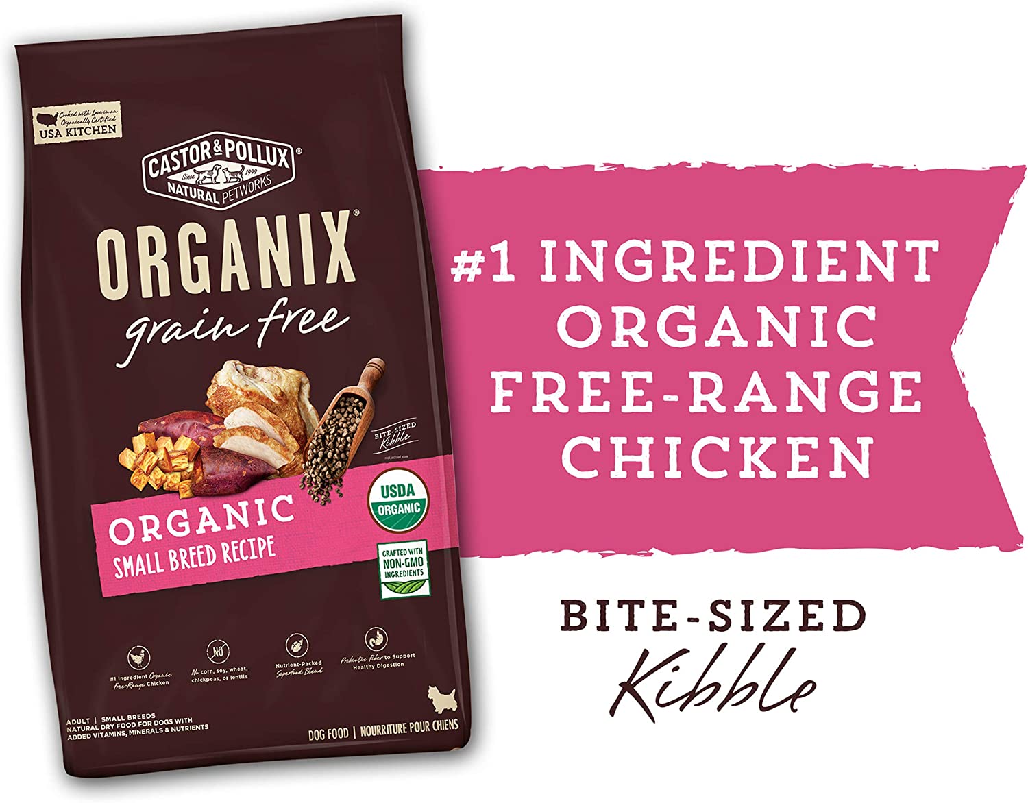 Castor and Pollux ORGANIX Grain Free Small Dog Food Recipe, Organic Dog Food - 4 lb. Bag - Image 2