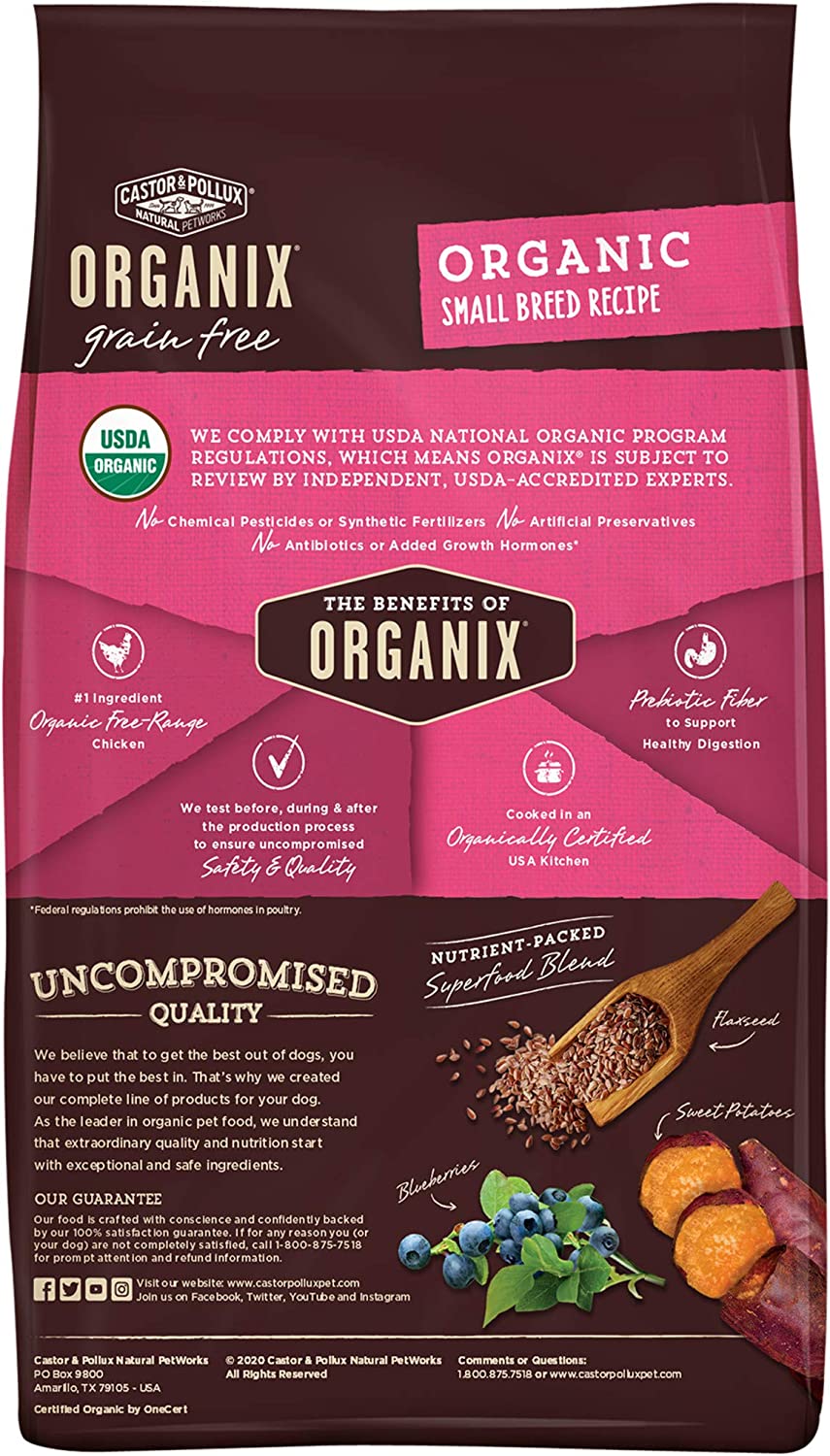 Castor and Pollux ORGANIX Grain Free Small Dog Food Recipe, Organic Dog Food - 4 lb. Bag - Image 6
